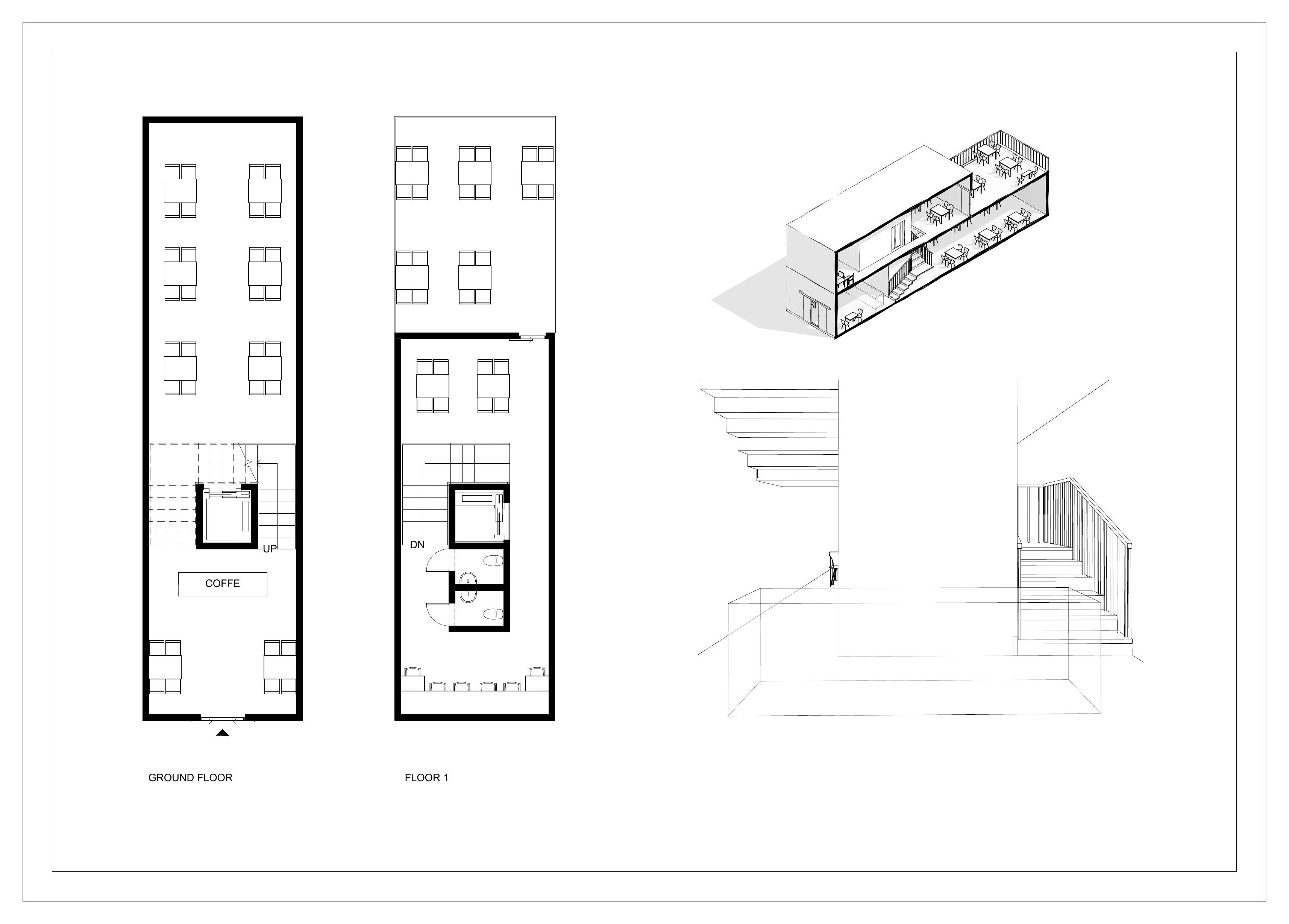 Ground and first floor plans
