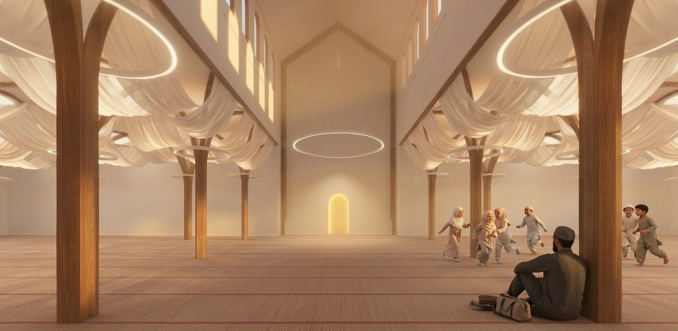 Men's prayer hall interior